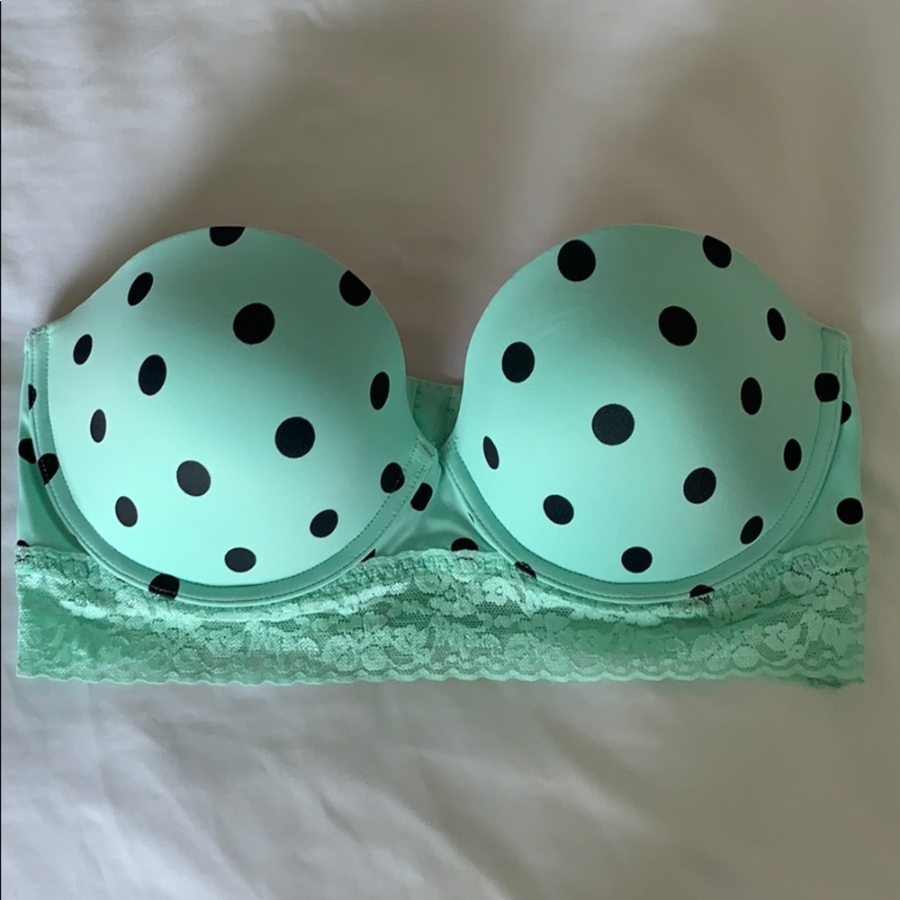 Transitional Mint with Black Polka Dots PINK Bra
